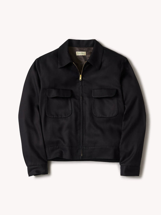 Black Sunset Rayon Gab Jacket