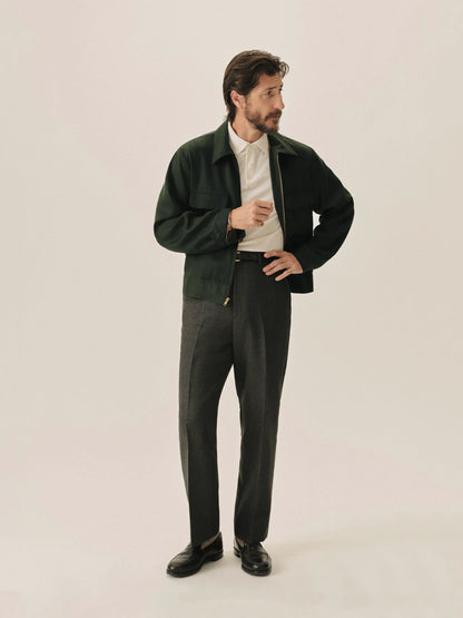 Bottle Green Sunset Rayon Gab Jacket