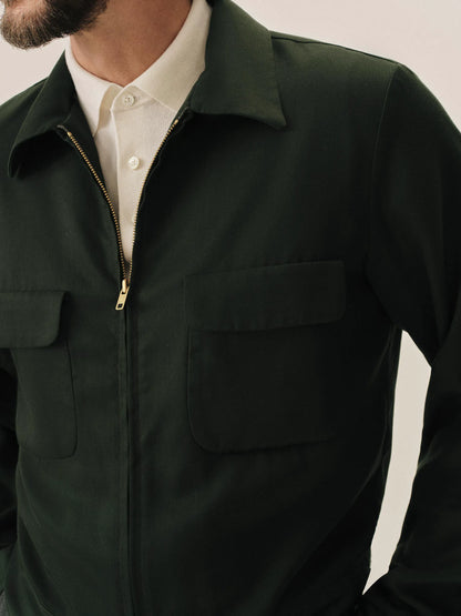 Bottle Green Sunset Rayon Gab Jacket