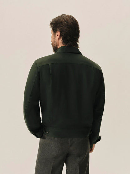 Bottle Green Sunset Rayon Gab Jacket
