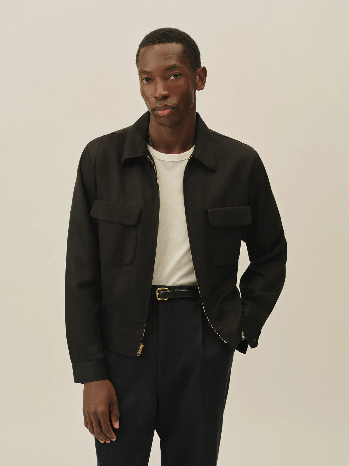 Black Sunset Rayon Gab Jacket