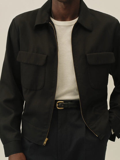 Black Sunset Rayon Gab Jacket