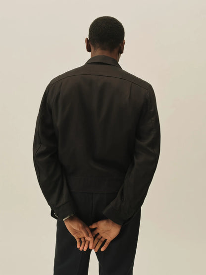 Black Sunset Rayon Gab Jacket