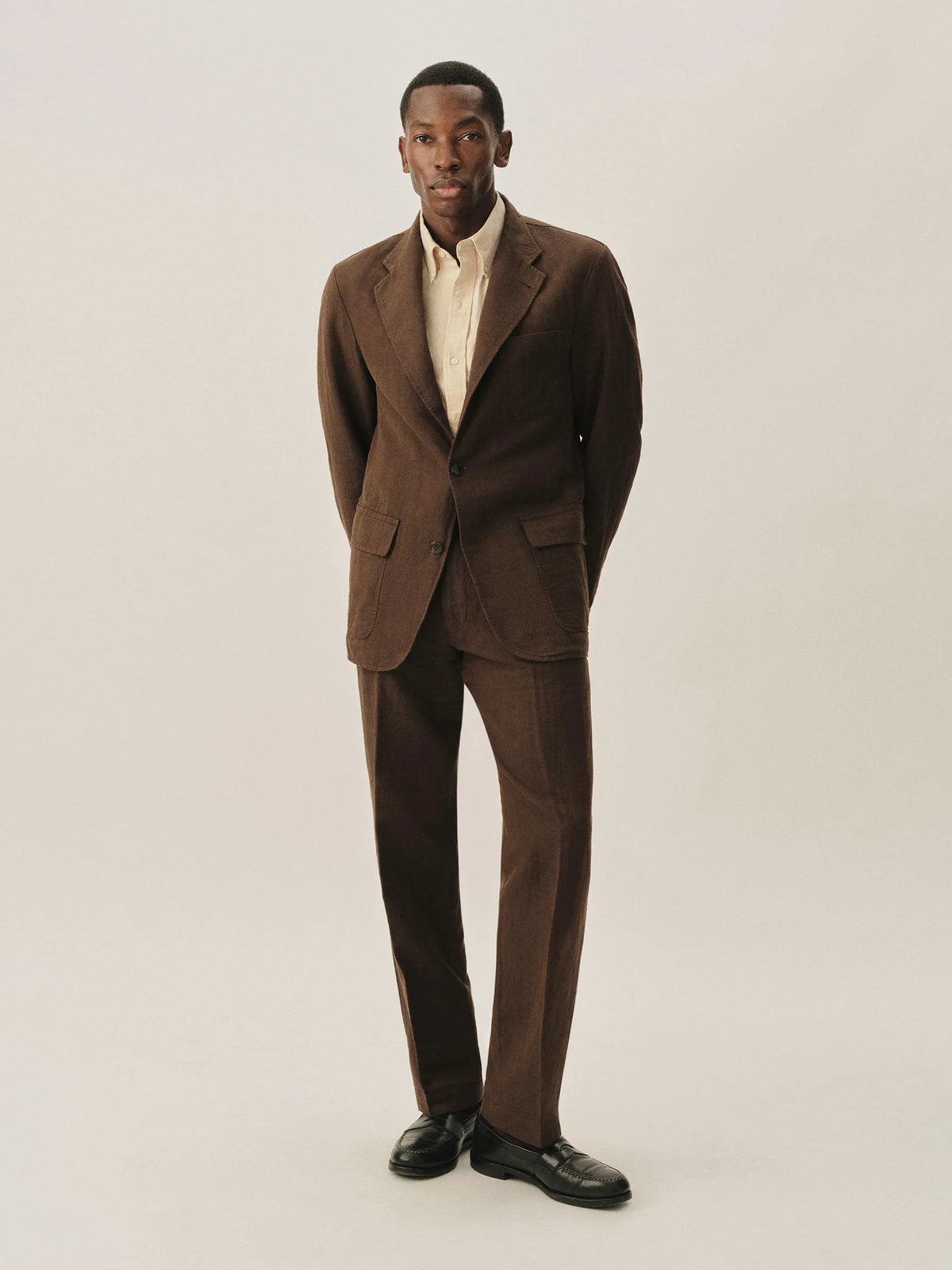 Brown HBT Capitola Linen Carry-On Jacket