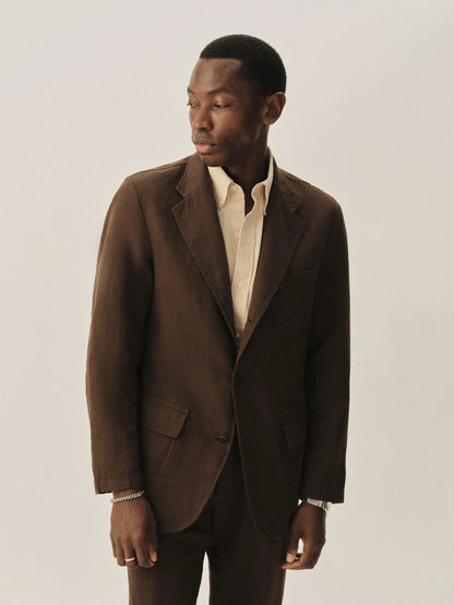 Brown HBT Capitola Linen Carry-On Jacket