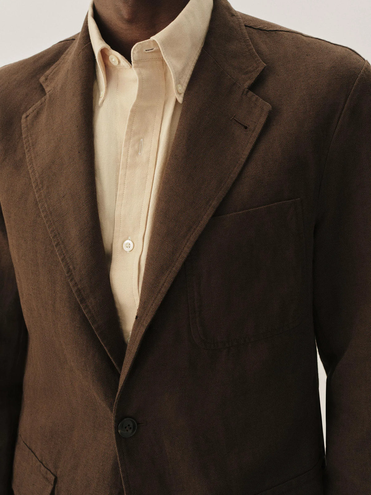Brown HBT Capitola Linen Carry-On Jacket