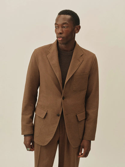 Chestnut Herringbone Cloudloom Cotton Wool Carry-On Jacket