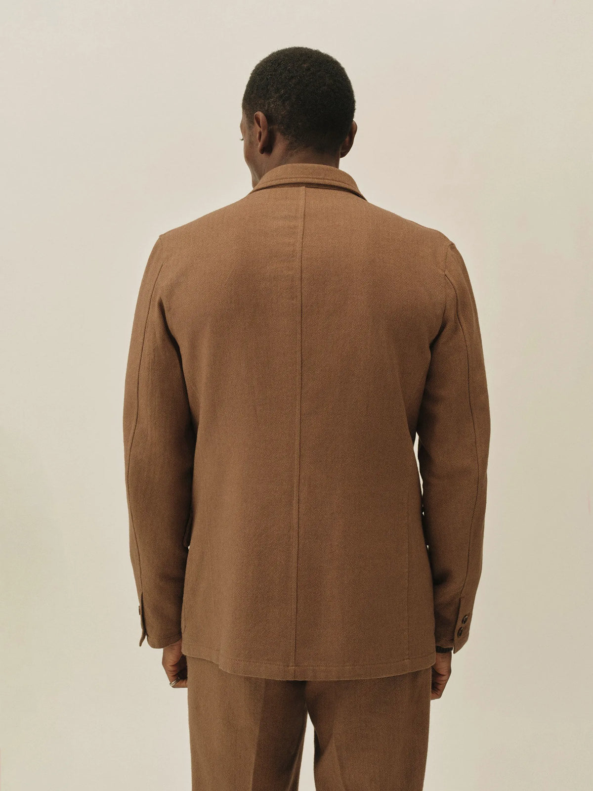 Chestnut Herringbone Cloudloom Cotton Wool Carry-On Jacket