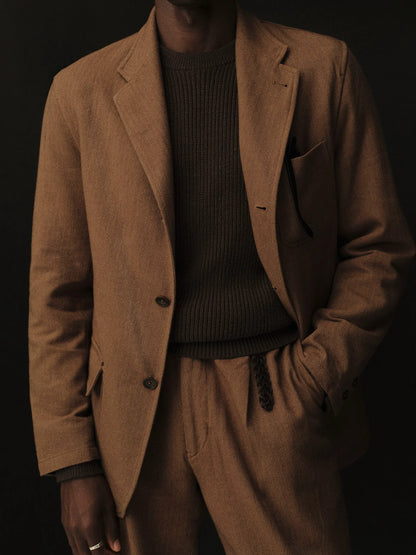 Chestnut Herringbone Cloudloom Cotton Wool Carry-On Jacket