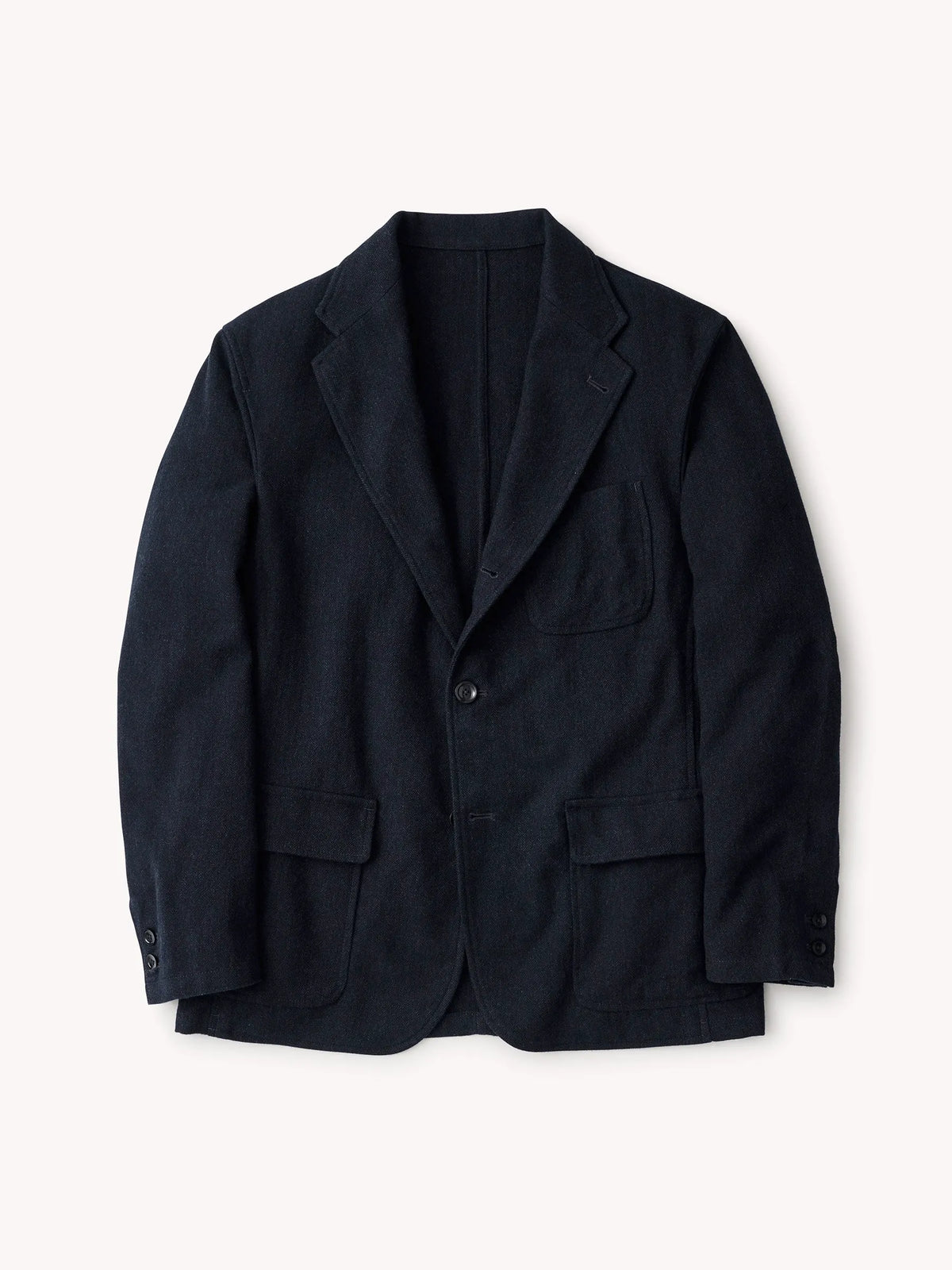 Navy Charcoal Herringbone Cloudloom Cotton Wool Carry-On Jacket