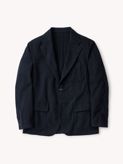 Navy Charcoal Herringbone Cloudloom Cotton Wool Carry-On Jacket