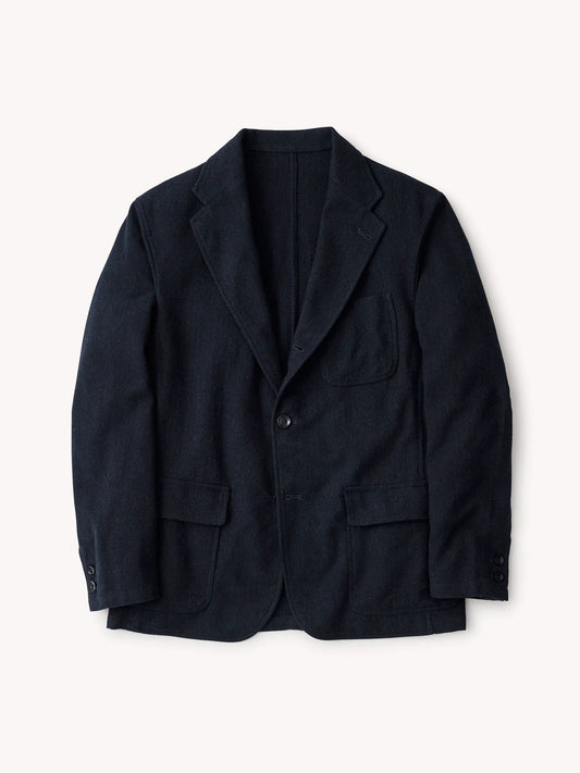 Navy Charcoal Herringbone Cloudloom Cotton Wool Carry-On Jacket
