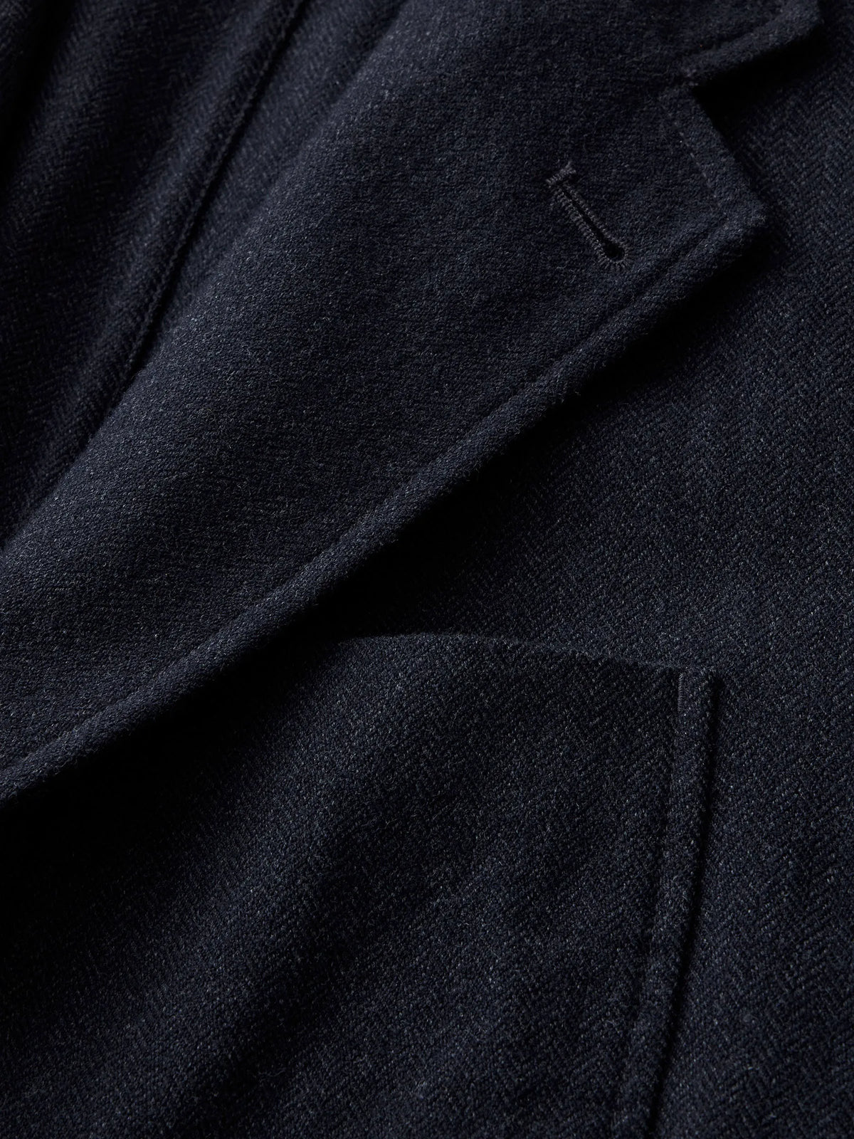 Navy Charcoal Herringbone Cloudloom Cotton Wool Carry-On Jacket