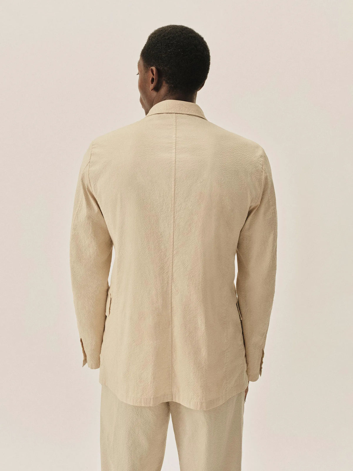 Natural Pinstripe Lightweight Seersucker Carry-On Jacket