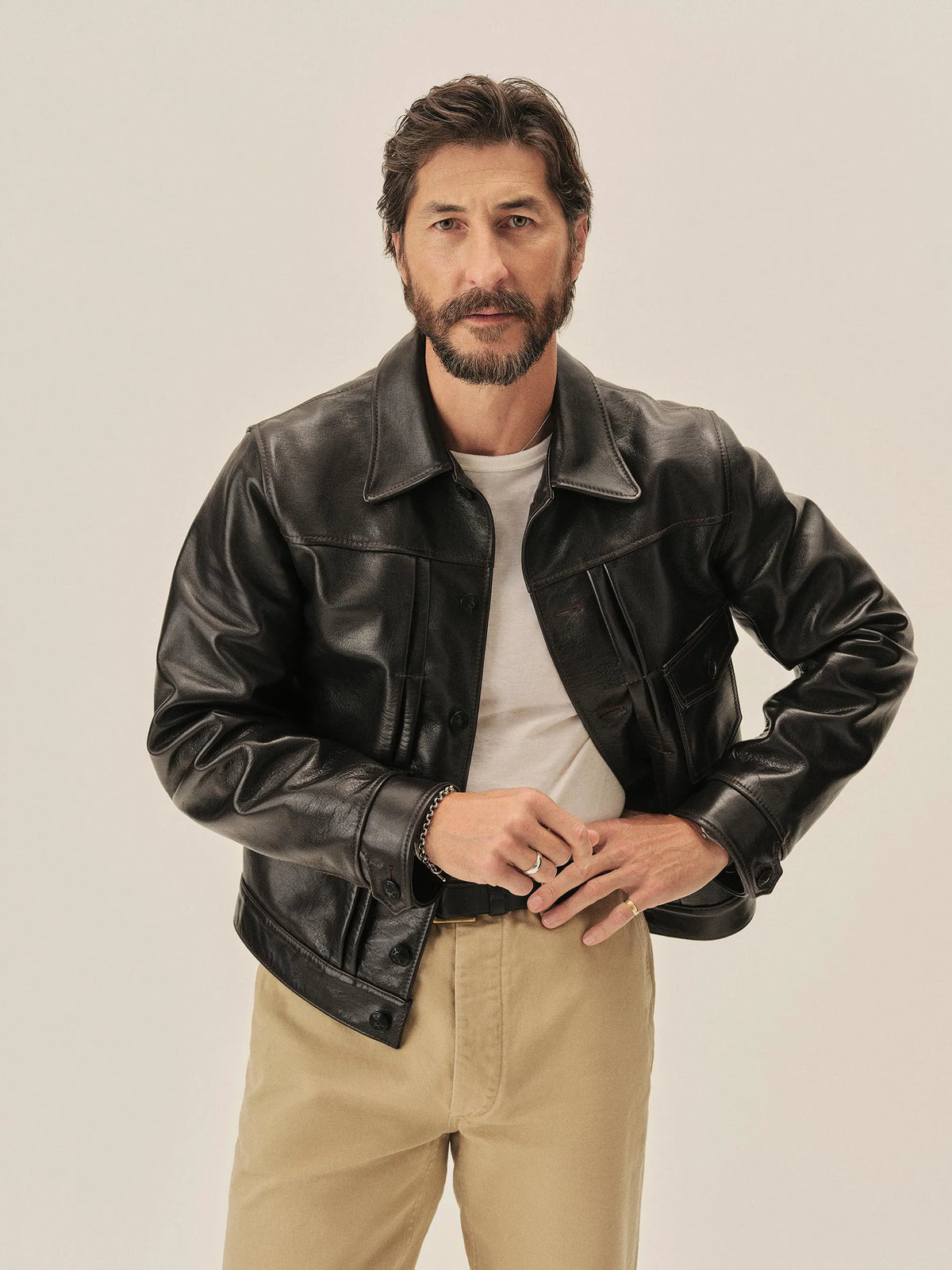 Black Y'2 Leather X Buck Mason 1St Type Jacket