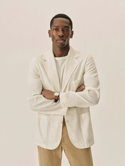 White Chateau Cotton Linen Carry-On Jacket