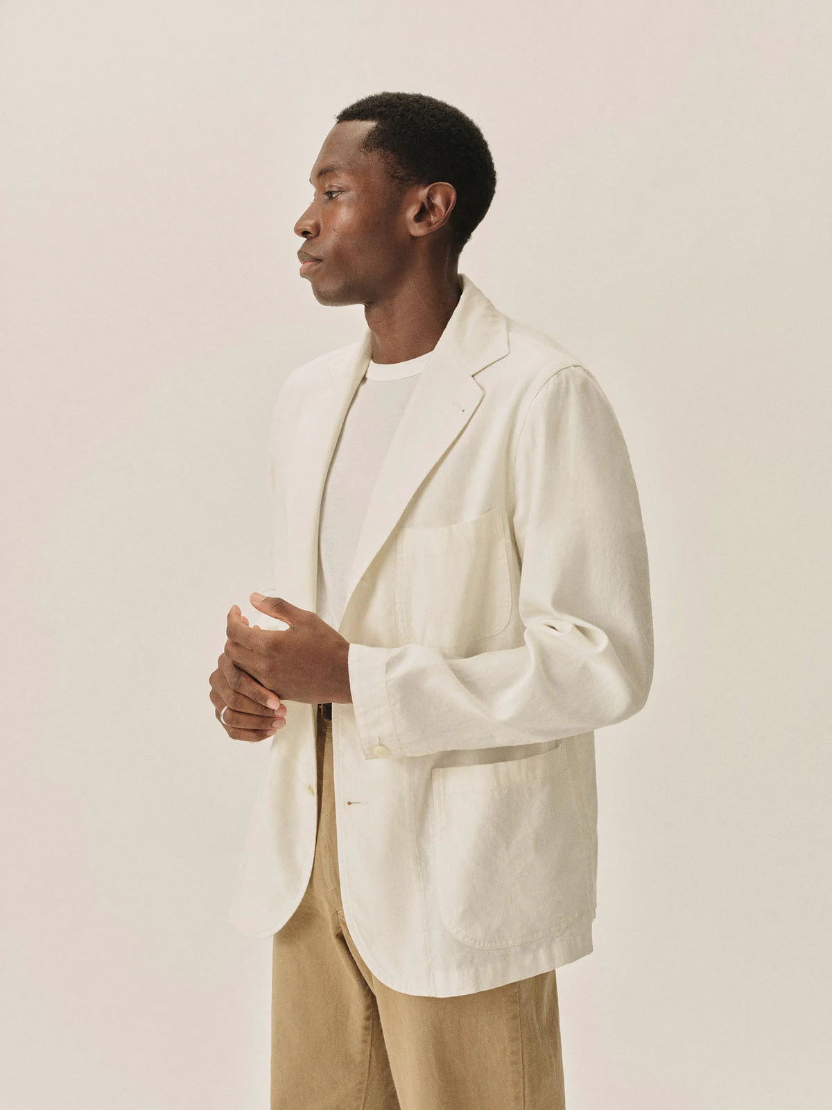 White Chateau Cotton Linen Carry-On Jacket