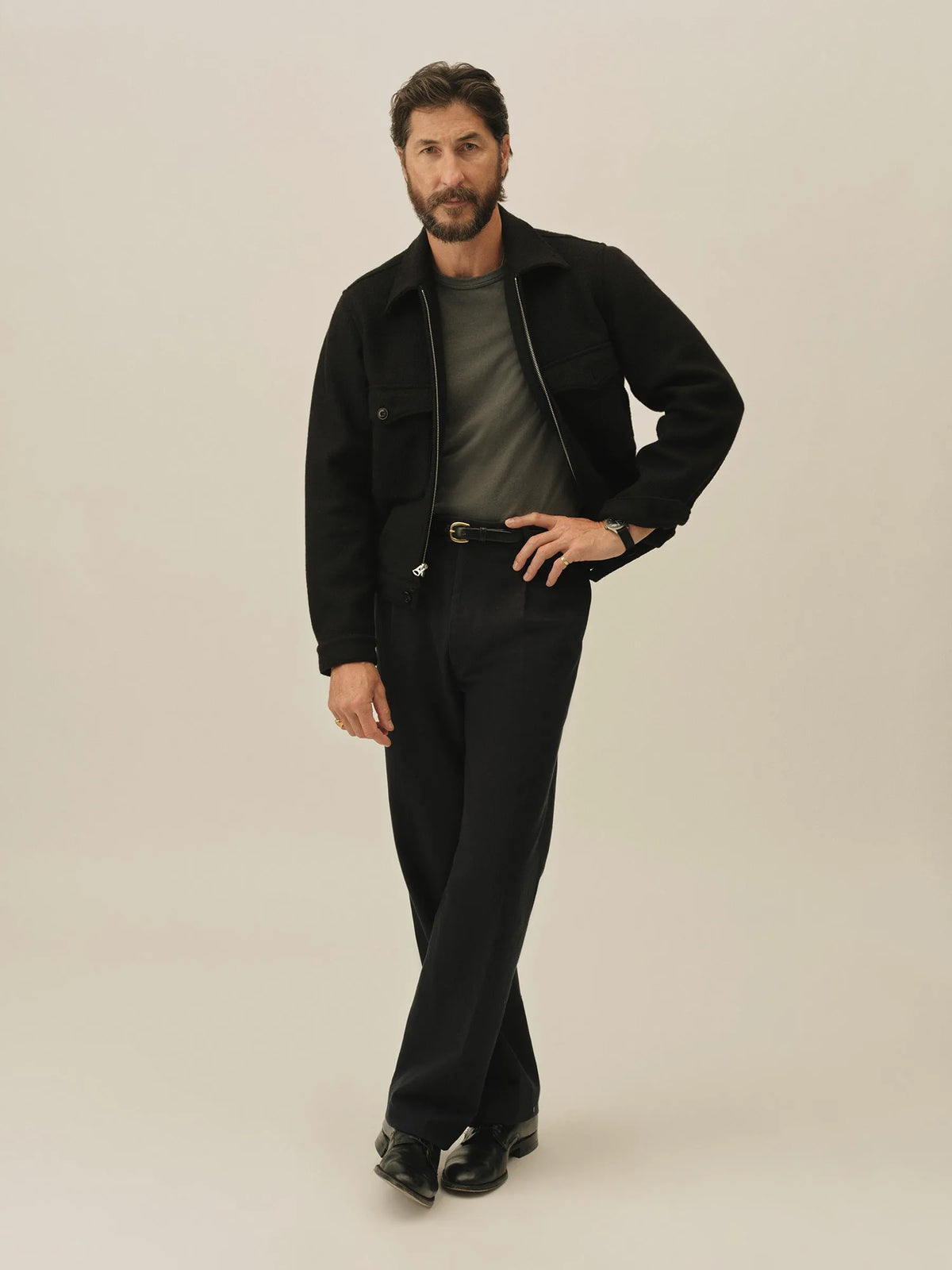 Black Felted Cyclist Jacket