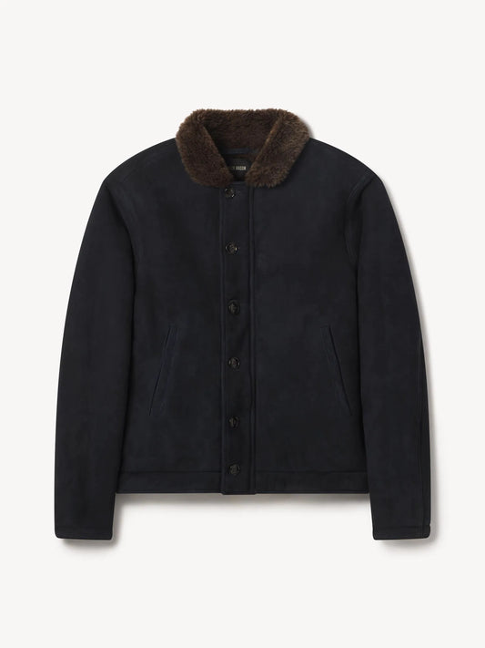 Indigo Polar Shearling Deck Jacket