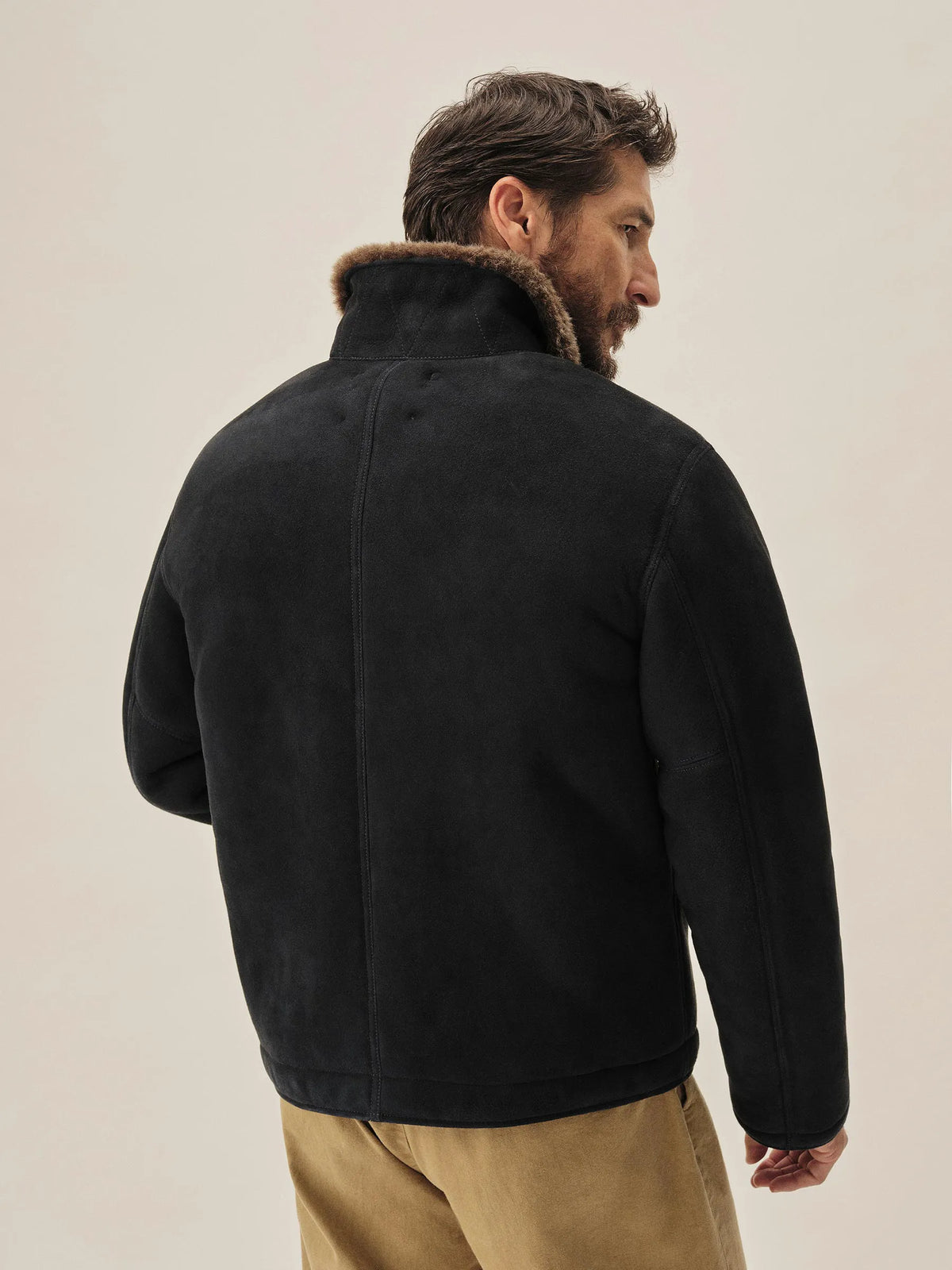 Indigo Polar Shearling Deck Jacket