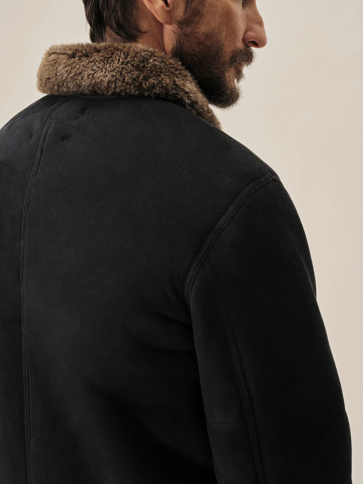 Indigo Polar Shearling Deck Jacket