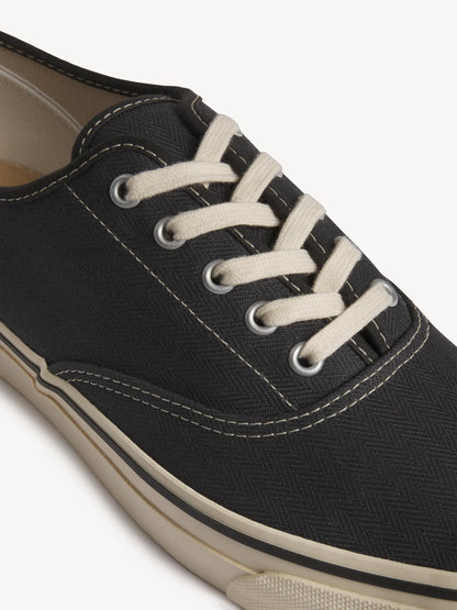 Black Herringbone Moonstar Deck Shoe