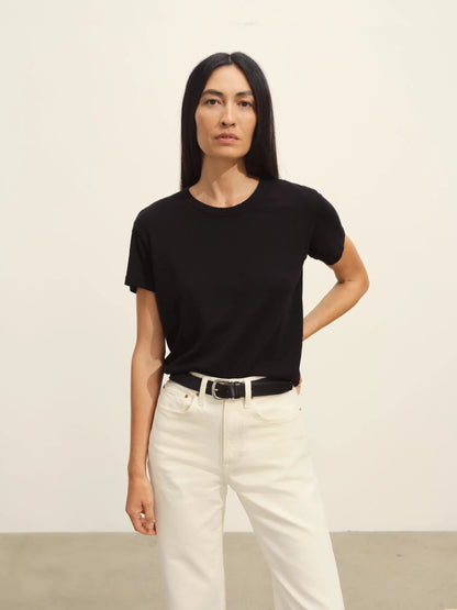 Black Slub Easy Crew