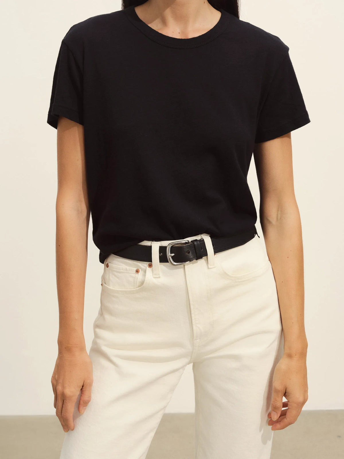 Black Slub Easy Crew