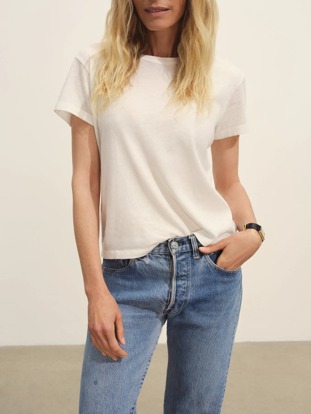 White Slub Easy Crew