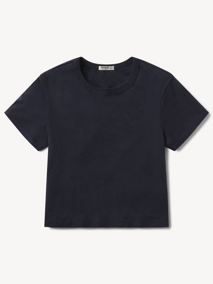 Dark Navy Pima Boxy Crew