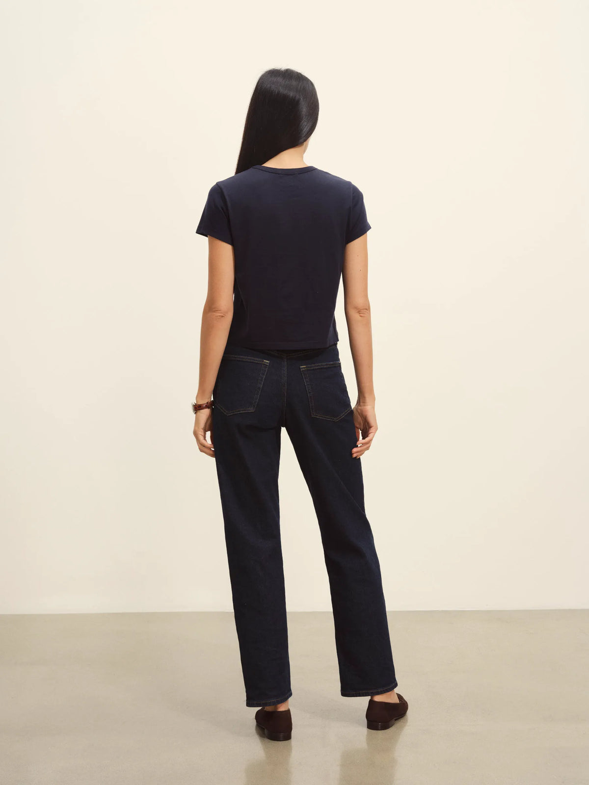 Dark Navy Pima Boxy Crew