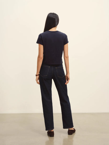 Dark Navy Pima Boxy Crew