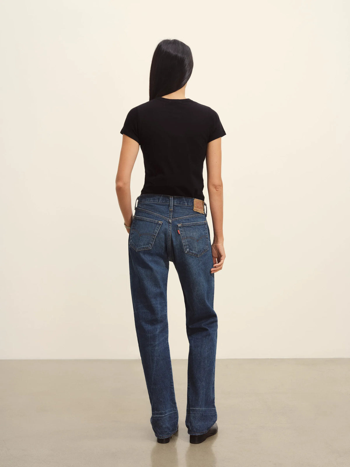 Black Pima Slim Crew