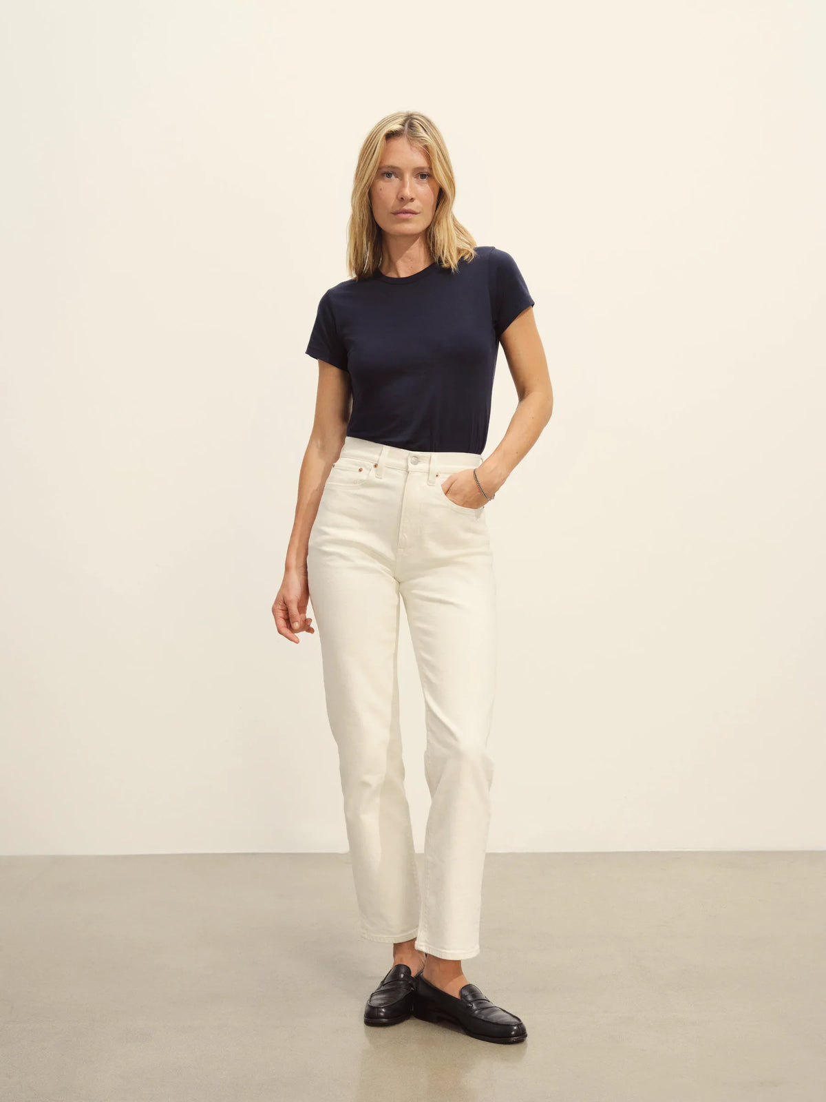 Dark Navy Pima Slim Crew