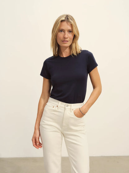 Dark Navy Pima Slim Crew