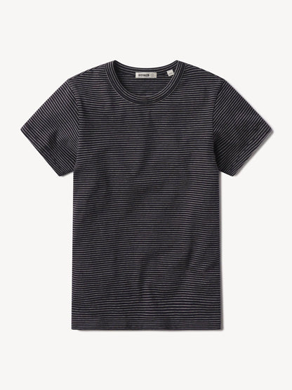Navy/Natural Seaport Stripe Slim Crew