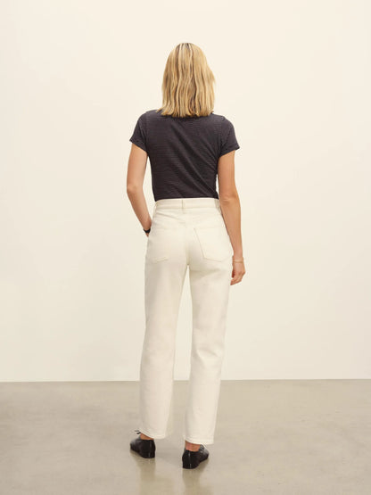 Navy/Natural Seaport Stripe Slim Crew