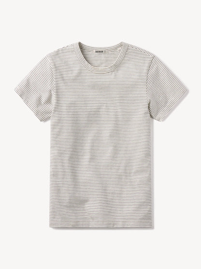 Natural/Black Seaport Stripe Slim Crew