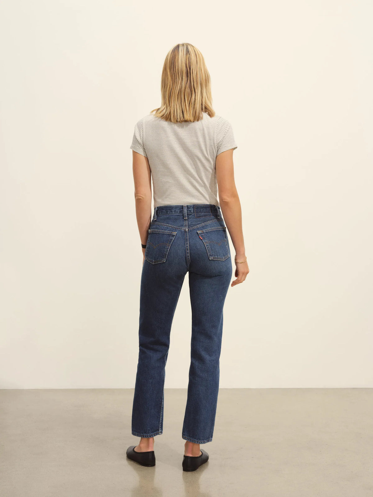 Natural/Black Seaport Stripe Slim Crew