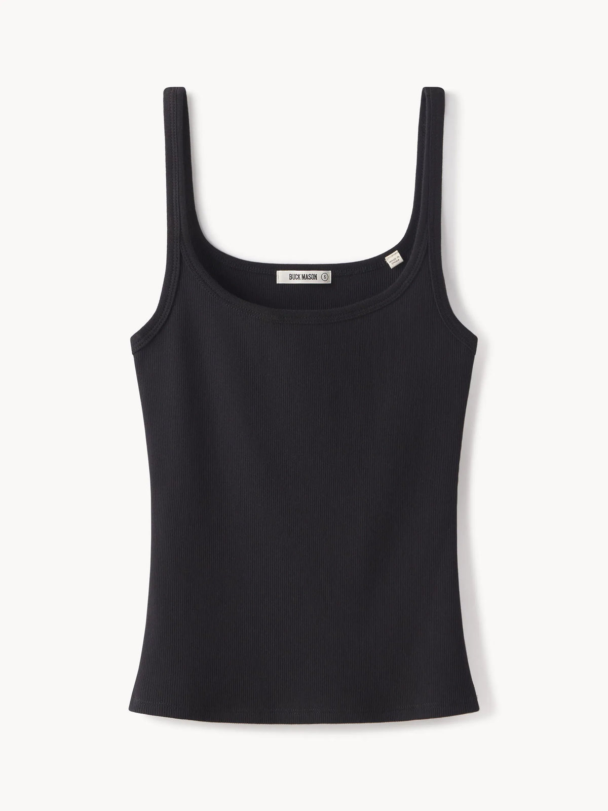 Black Surplus Rib Scoop Neck Tank