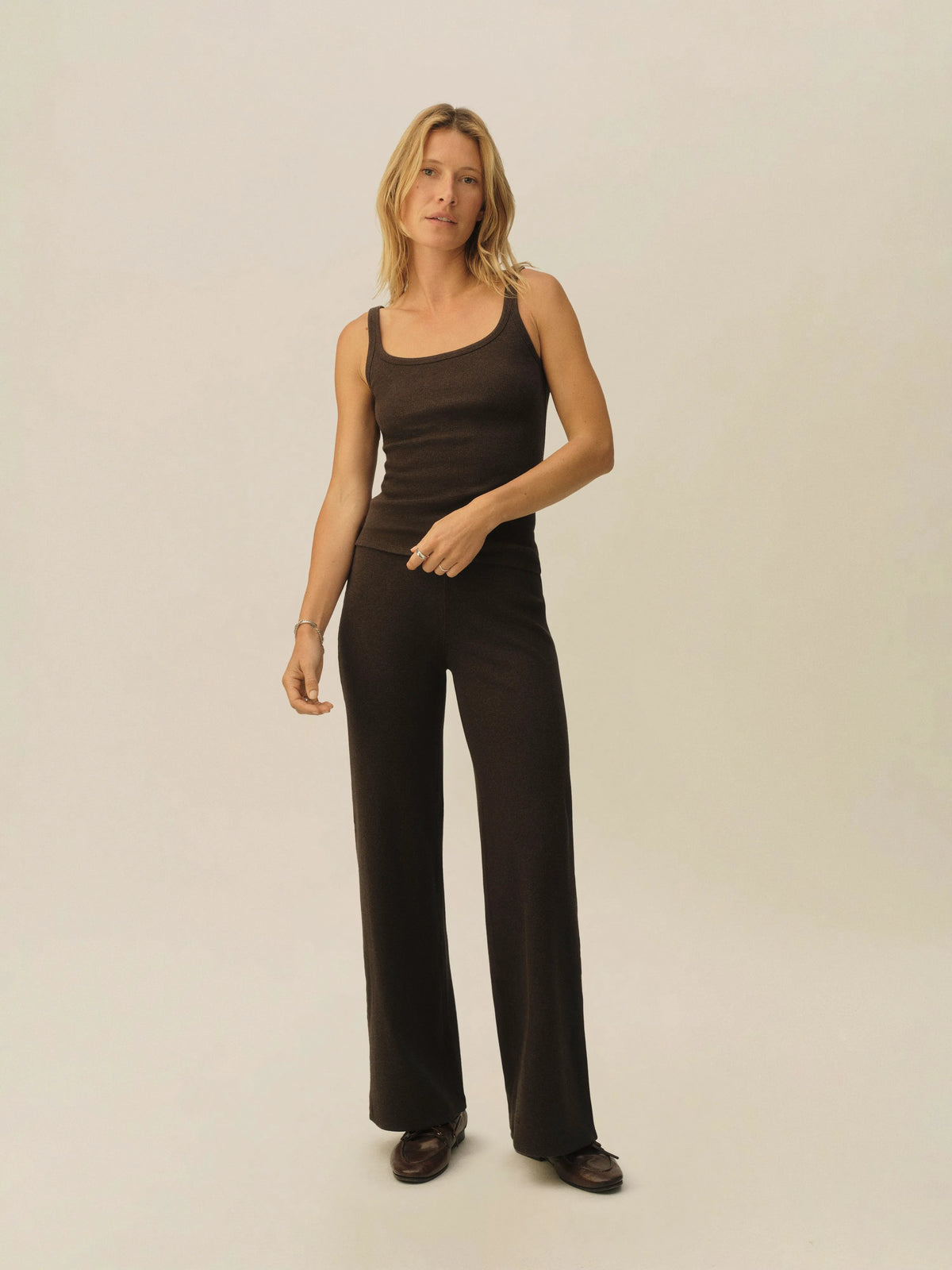 Marled Firewood Surplus Rib Scoop Neck Tank