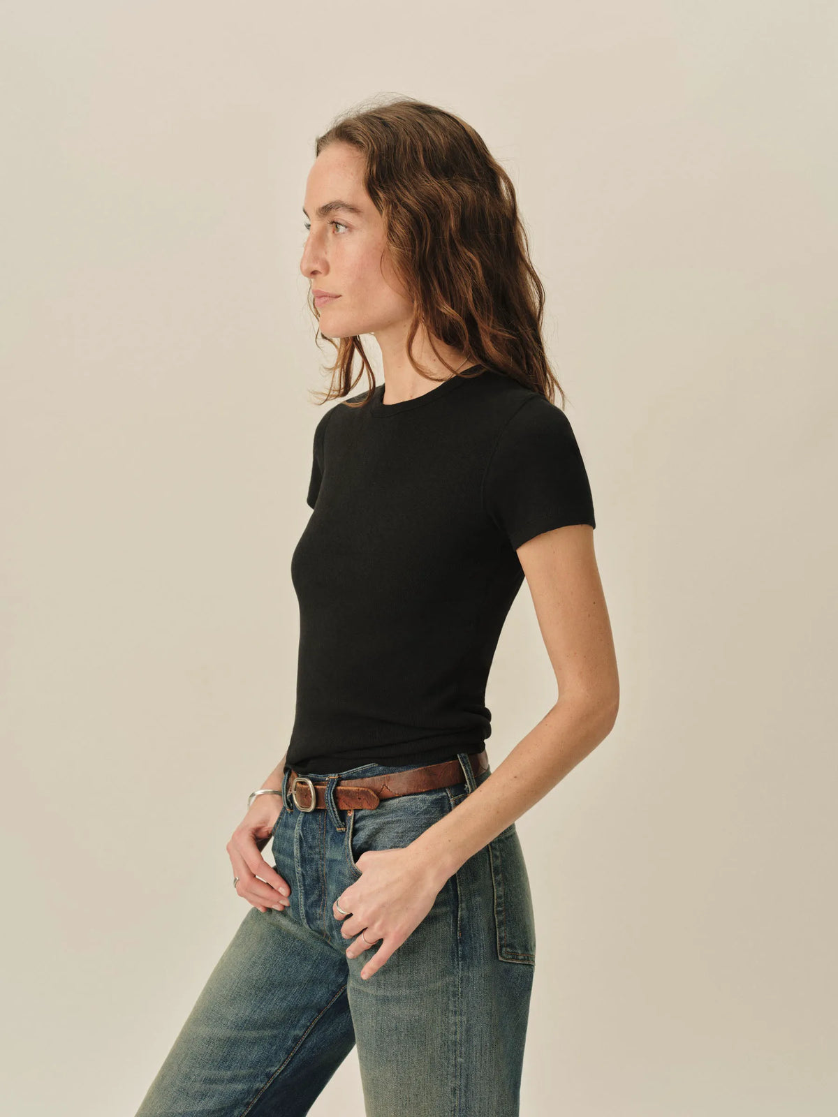 Black Heirloom Rib S/S Tee