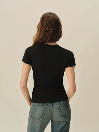 Black Heirloom Rib S/S Tee