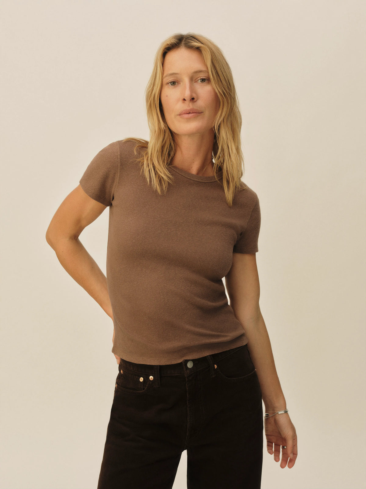 Cocoa Heirloom Rib S/S Tee