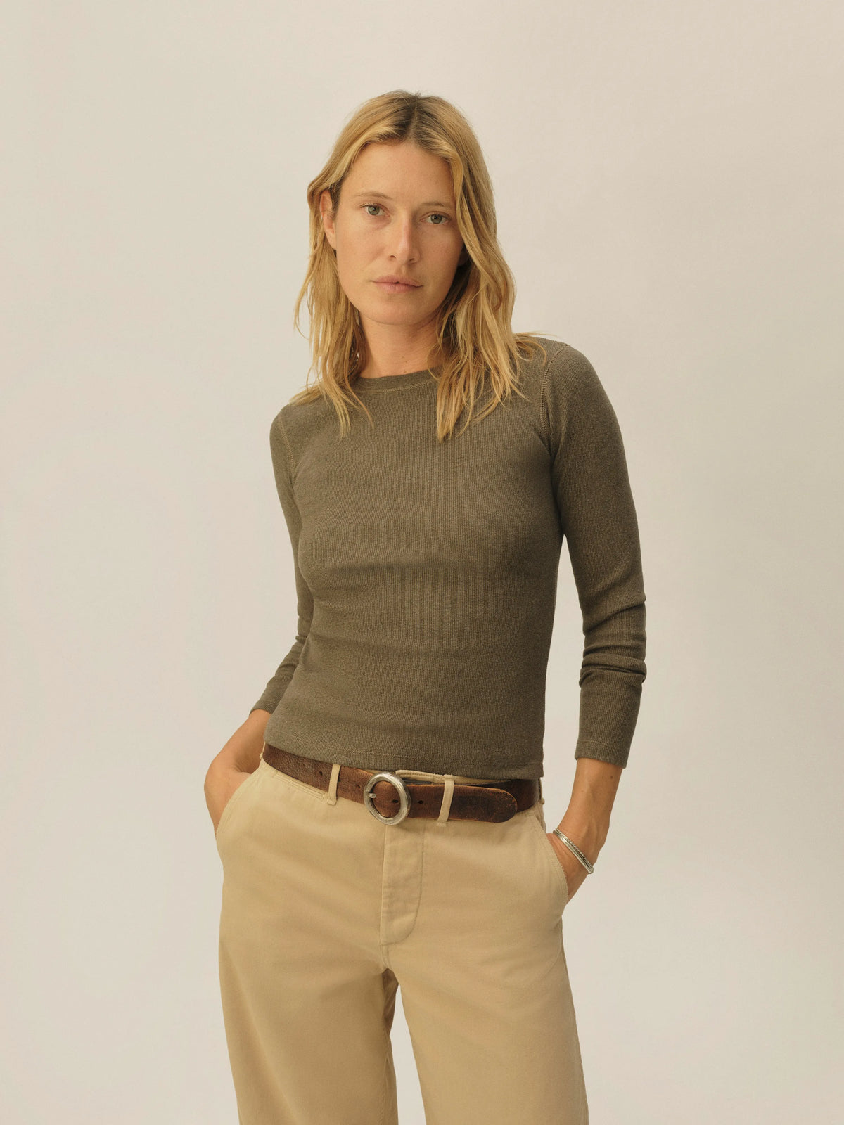 Heather Laurel Surplus Rib L/S Crew