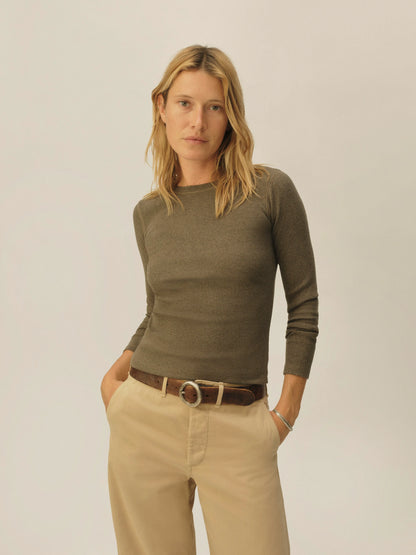 Heather Laurel Surplus Rib L/S Crew