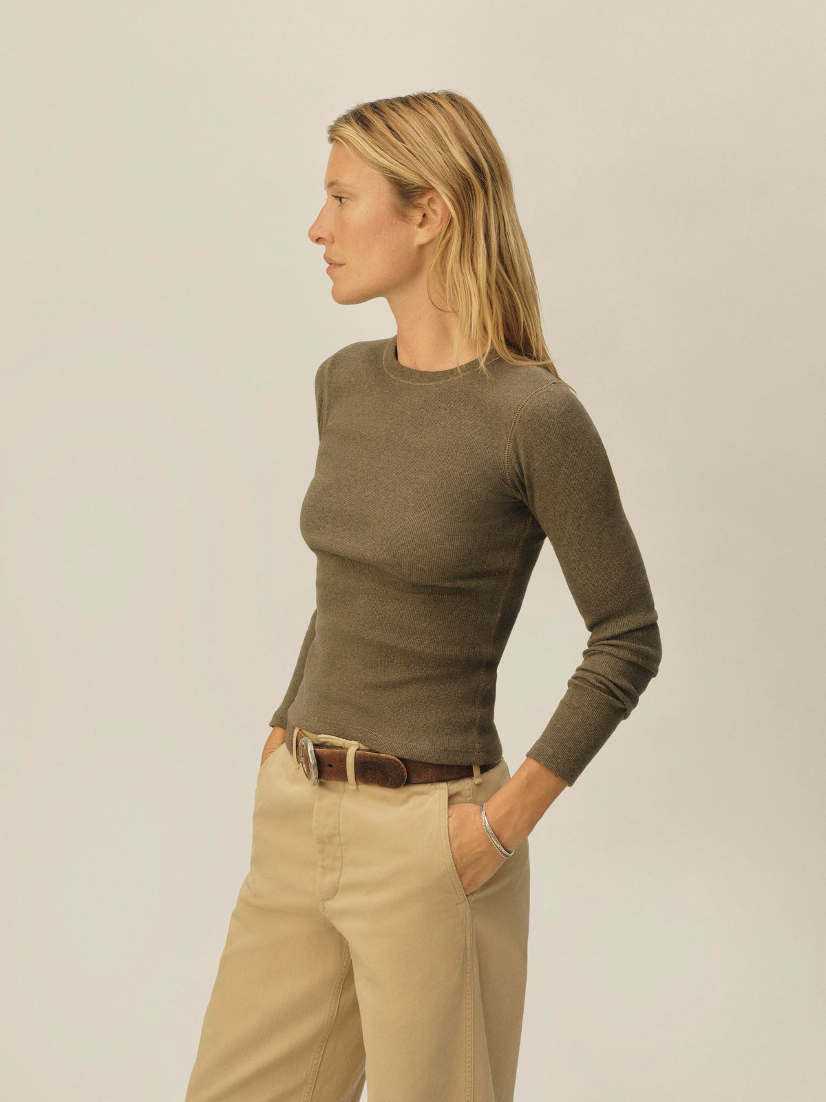 Heather Laurel Surplus Rib L/S Crew
