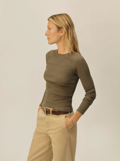Heather Laurel Surplus Rib L/S Crew