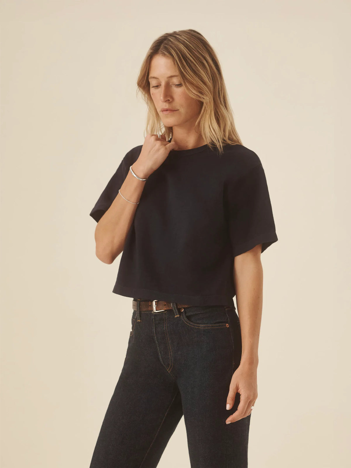 Dress Navy Field-Spec Boyfriend Crop Tee