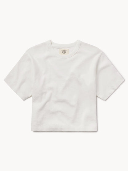 White Field-Spec Boyfriend Crop Tee